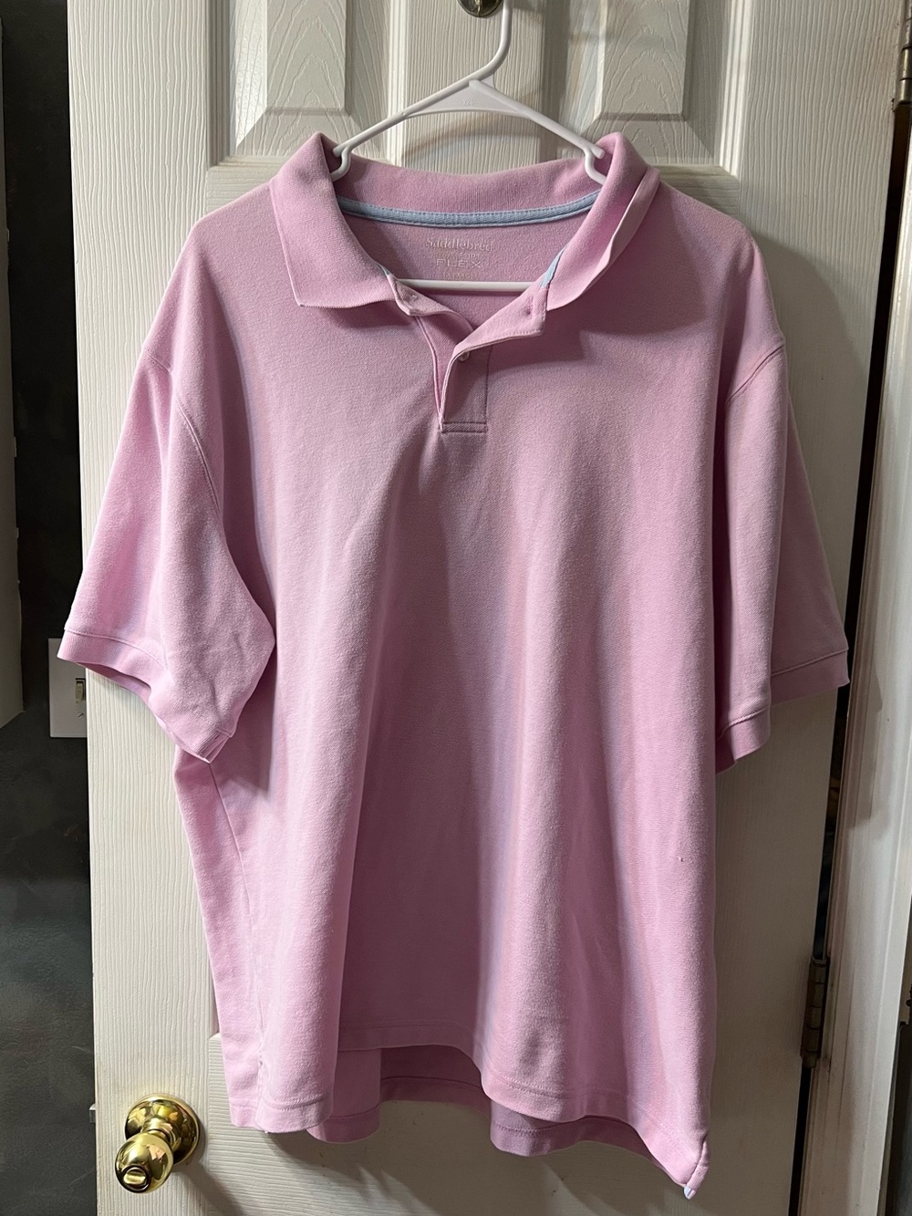 Saddlebred Men’s XL Light Pink Golf Polo Shirt, Comfort Flex